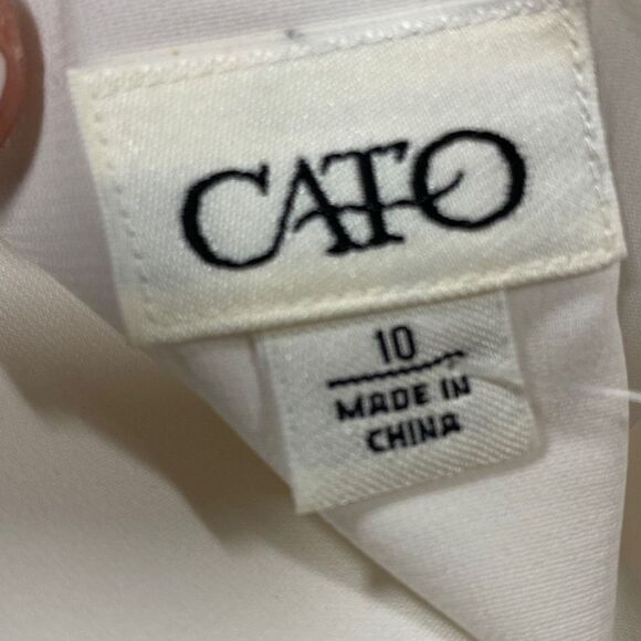 Cato Grey & Off White Ruffle Sleeveless Dress Size 10 NEW - Picture 5 of 7